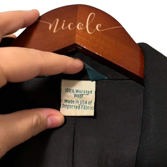 Vintage Hawksley and Wight Women’s 100% Wool Jacket Blazer Black Size 6 - Picture 2 of 6